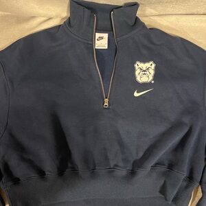 Nike Butler Bulldogs cropped quarter zip pullover womens sport sweatshirt SIZE M